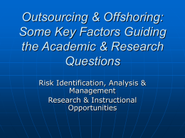 Outsourcing and Offshoring: - Pennsylvania State University
