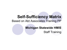 Michigan Statewide HMIS Based on Abt Associates Training PP