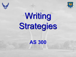 Writing Strategies Part 1 - University of South Florida