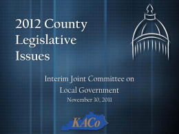 2012 County Legislative Issues
