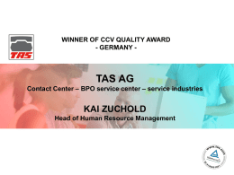 TAS AG - Quality Outsourcing & Communication