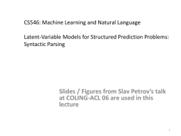 CS546: Machine Learning and Natural Language Preparation