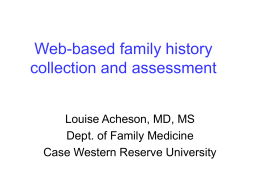 Web-based family history collection and assessment