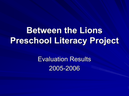 Between the Lions Preschool Literacy Project