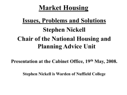 Housing Key Issues, Problems and Solutions