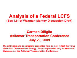 Carmen Difiglio presentation on LCFS