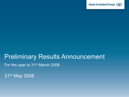 Preliminary Results Announcement