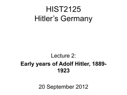 HIST2125 Hitler’s Germany