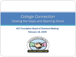 College Connection: Closing the Participation Gaps