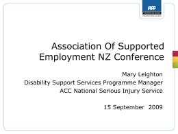 Association Of Supported Employment NZ Conference