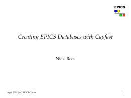 Creating EPICS Databases with Capfast