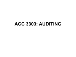 ACC 3303: AUDITING