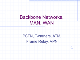 Backbone Networks, MAN, WAN