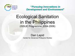 PP12 - D Lapid - Ecological Sanitation in the