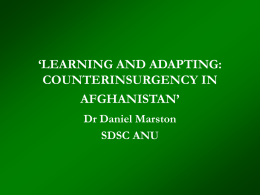 LEARNING AND ADAPTING: COUNTERINSURGENCY IN AFGHANISTAN’