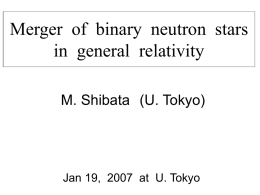 Merger of binary neutron stars in GR