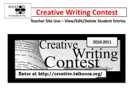 Creative Writing Contest 2010-2011