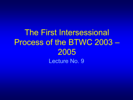 The First Inter-Sessional Process 2001 – 2006