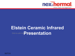 Elstein Ceramic Infrared Radiators Presentation