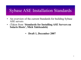 DB Sybase Standards