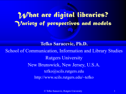 Digital Libraries: Interdisciplinary conceptions