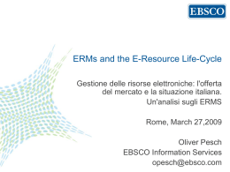 ERMs and the E-Resource Life Cycle