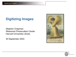 digitizing images - Preservation Services