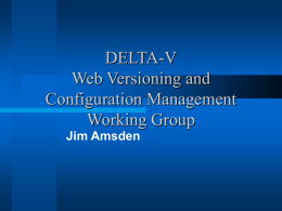 DELTA-V Web Versioning and Configuration Management