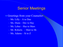Senior Meetings - Fayette County Public Schools