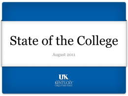 State of the College - University of Kentucky