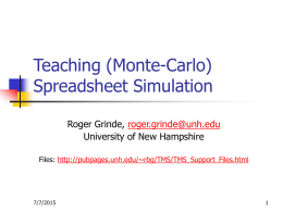 Teaching Spreadsheet Simulation