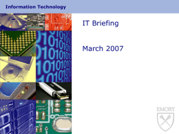 IT Briefing - Emory Office of Information Technology | Home