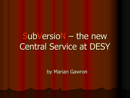 SubVersioN – the new Central Service at DESY