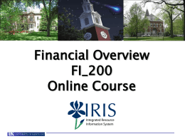 Financial Overview - University of Kentucky