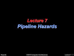 Pipeline Hazards