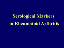Serological Markers in Rheumatoid Arthritis