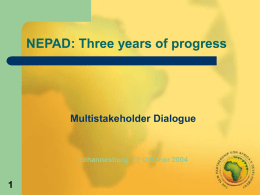 NEPAD: Three years of progress