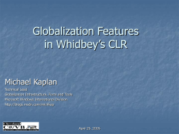Globalization Features in Whidbey’s CLR