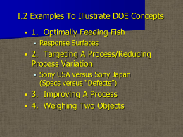 I.2 Examples To Illustrate DOE Concepts