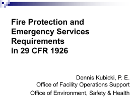 DOE Facility Fire Safety Initiative Initial Joint Review