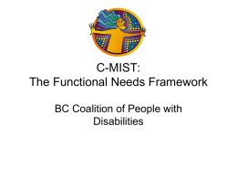 The Functional Needs Framework