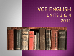 VCE ENGLISH UNITS 3 & 4