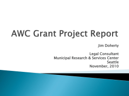 AWC Grant Project Report (the other Washington)