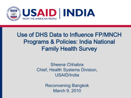 FP-C2 Use of DHS data for influencing FP/MNCH Programs