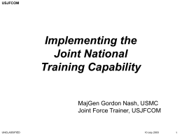 MajGen Nash NTSA JNTC Brief
