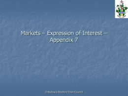 Markets – Expression of Interest – Appendix 7
