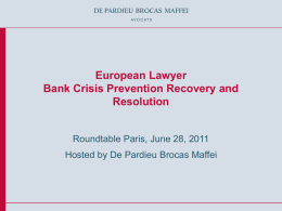 110628_European Lawyer Roundtable_Bank Crisis Prevention
