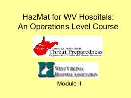 Haz Mat for Healthcare: An Operations Level Course Foundation
