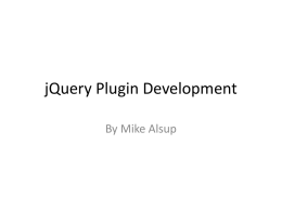 jQuery Plugin Development
