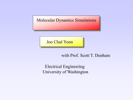 Molecular Dynamics - University of Washington